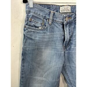 Aeropostale Men's Size 27x28 Blue Skinny Leg Dark Wash Cotton Blend Stretch Jean